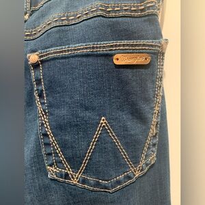 Wrangler Women's Dark Blue Boot Cut Jeans with Contrast Stitching